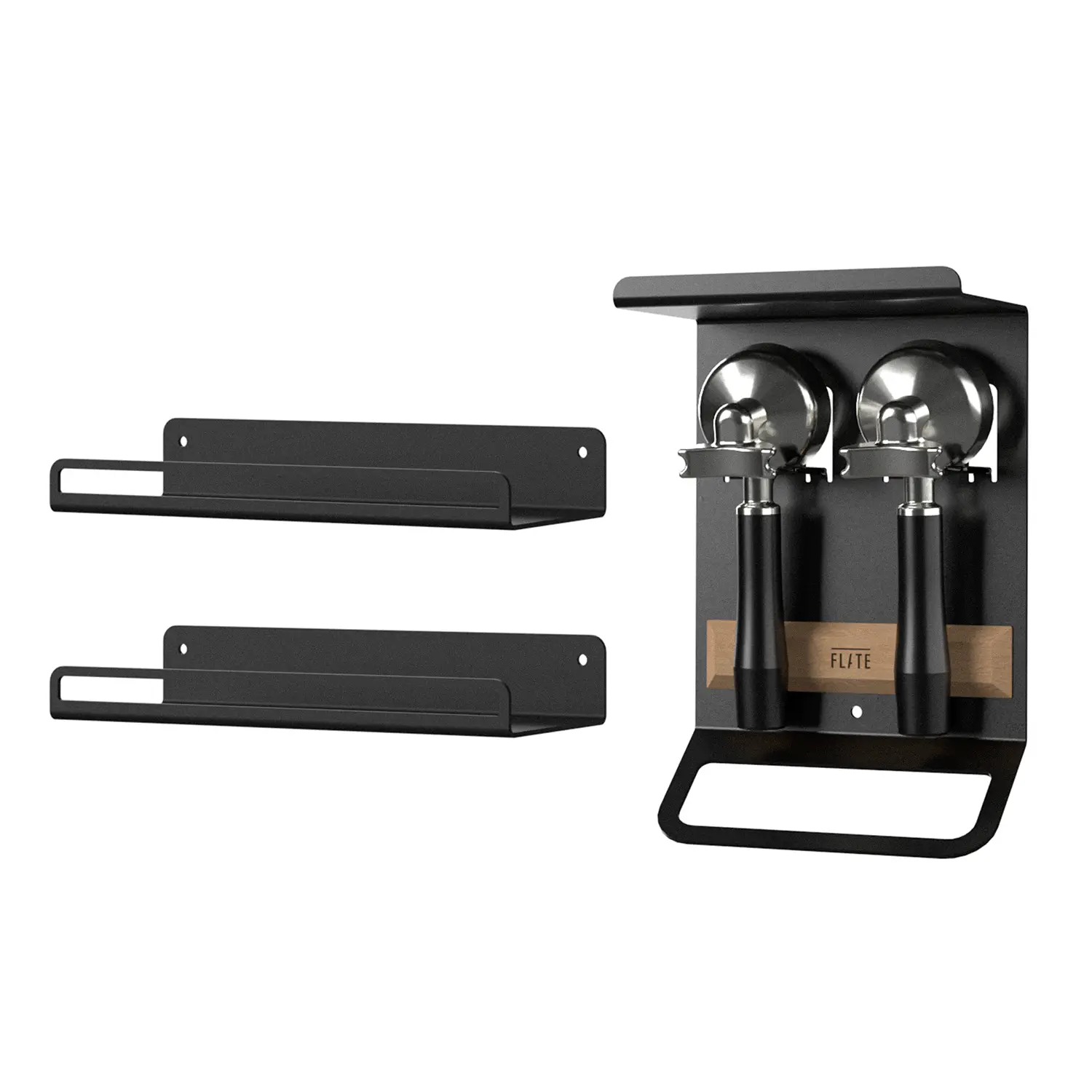 FLATE® Barista Rack Mini + Universal Shelf Bundle (Schwarz) FLATE® Store