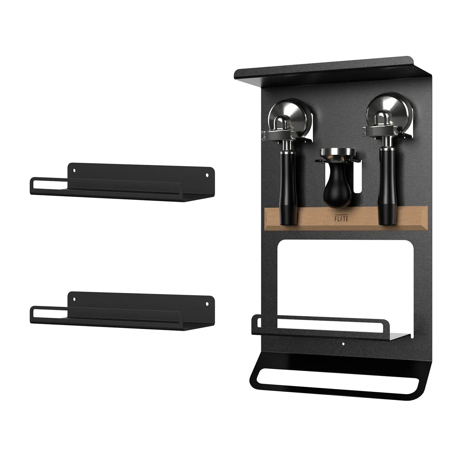 FLATE® Barista Rack + Universal Shelf Bundle (Schwarz) FLATE® Store