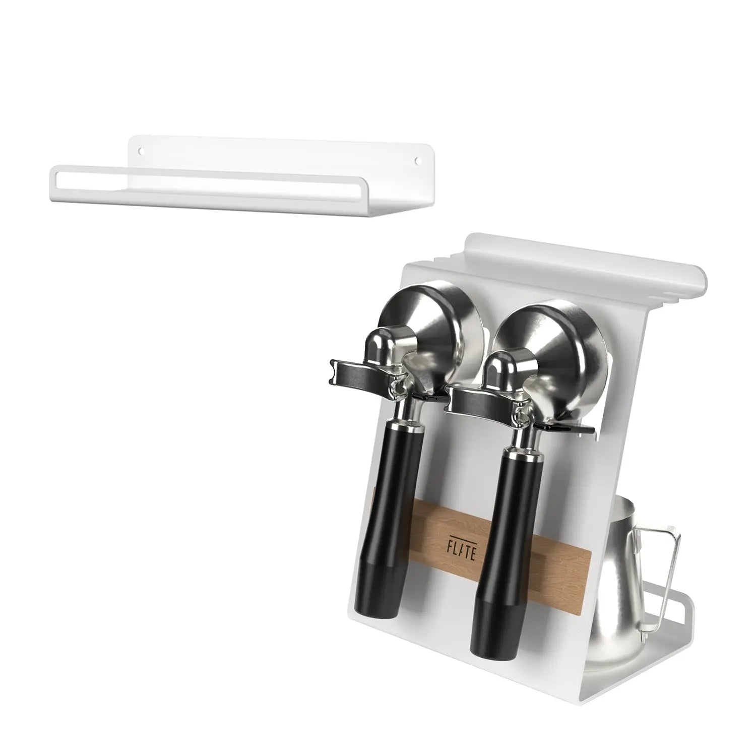 FLATE® Barista Station Mini + Universal Shelf Bundle (White) FLATE® Store